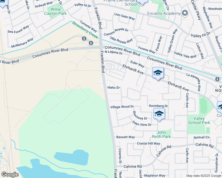 map of restaurants, bars, coffee shops, grocery stores, and more near 4860 Idaho Drive in Sacramento