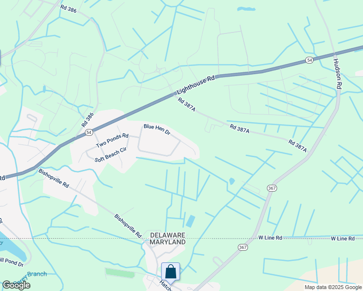 map of restaurants, bars, coffee shops, grocery stores, and more near 38540 Blue Hen Drive in Selbyville