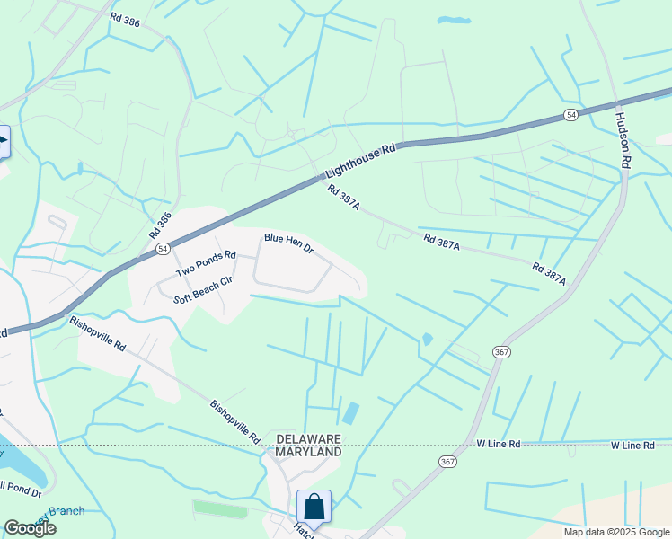 map of restaurants, bars, coffee shops, grocery stores, and more near 38540 Blue Hen Drive in Selbyville