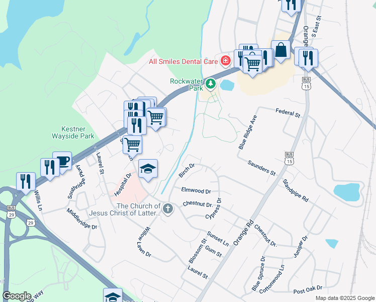 map of restaurants, bars, coffee shops, grocery stores, and more near 1826 Picadilly Circle in Culpeper