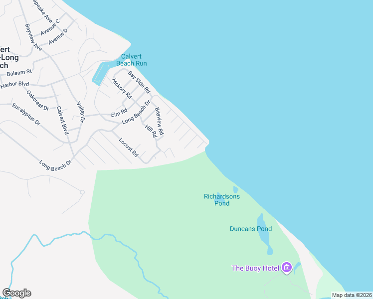map of restaurants, bars, coffee shops, grocery stores, and more near 1607 Beech Rd in Calvert Beach-Long Beach