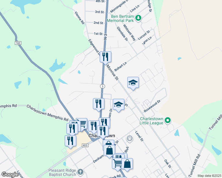 map of restaurants, bars, coffee shops, grocery stores, and more near 1374 Market Street in Charlestown