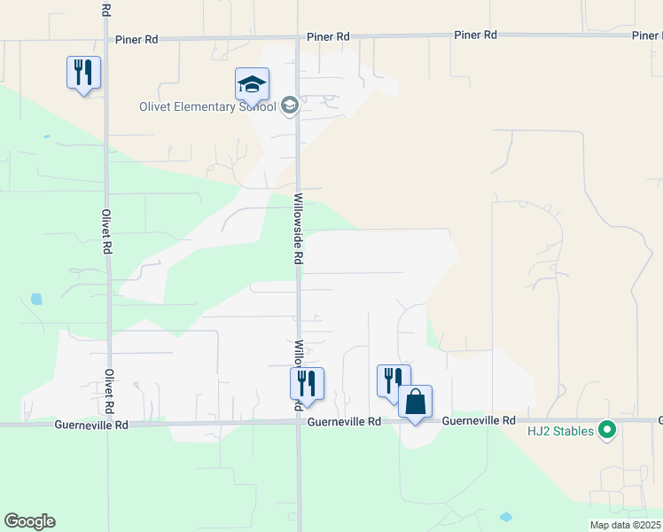 map of restaurants, bars, coffee shops, grocery stores, and more near 3455 Moriconi Drive in Santa Rosa