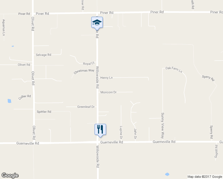 map of restaurants, bars, coffee shops, grocery stores, and more near 3455 Moriconi Drive in Santa Rosa