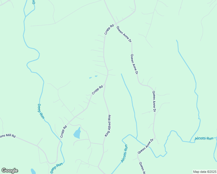 map of restaurants, bars, coffee shops, grocery stores, and more near 11 King Alfred Way in Fredericksburg