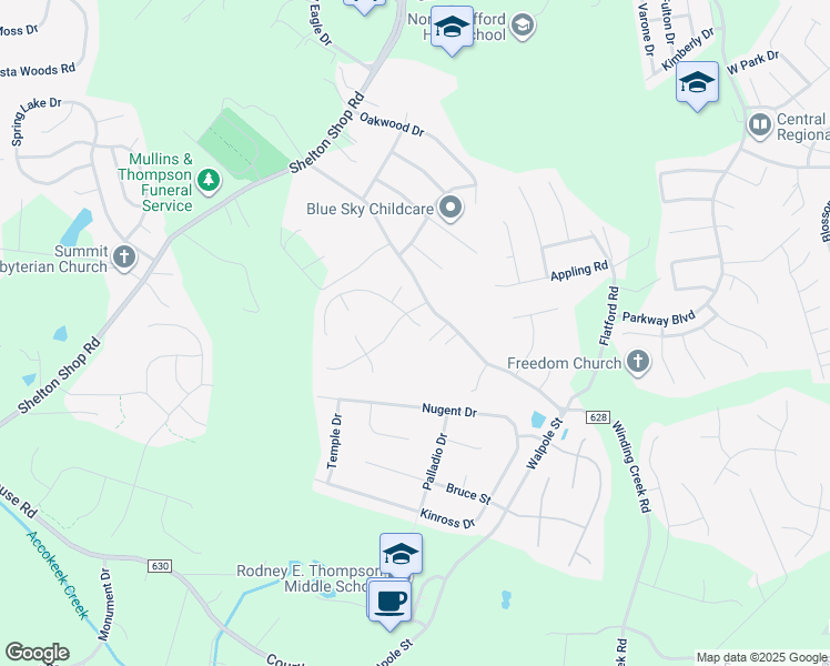 map of restaurants, bars, coffee shops, grocery stores, and more near 4 Craig Court in Stafford