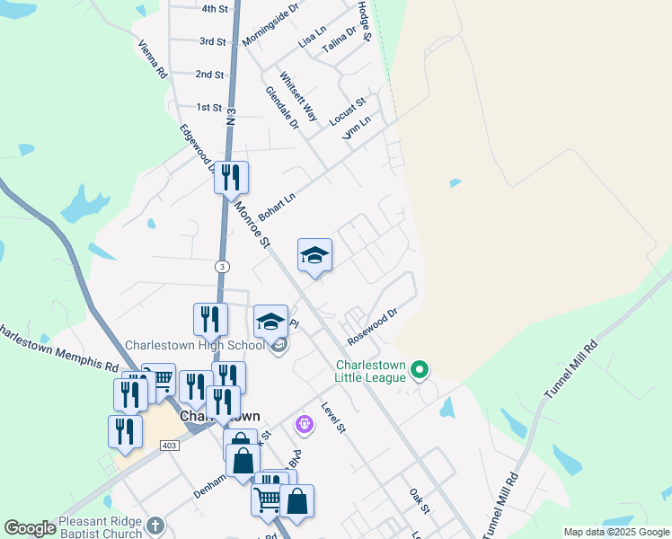 map of restaurants, bars, coffee shops, grocery stores, and more near 2-26 Fulkerson Drive in Charlestown