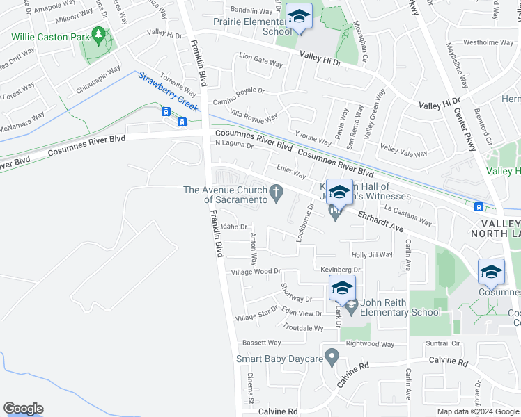 map of restaurants, bars, coffee shops, grocery stores, and more near 610 Ashwick Loop in Sacramento