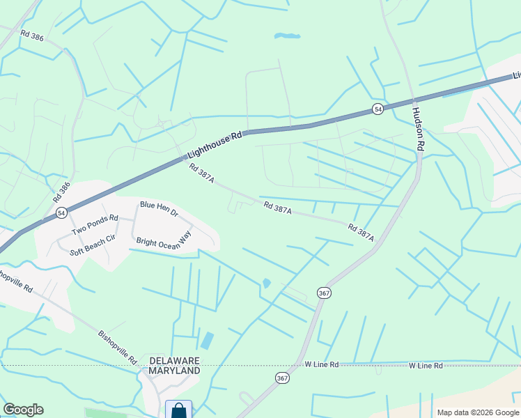 map of restaurants, bars, coffee shops, grocery stores, and more near 32226 Road 387A in Selbyville