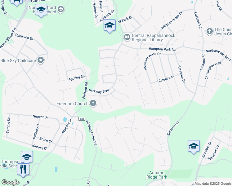 map of restaurants, bars, coffee shops, grocery stores, and more near 4 Sarrington Court in Stafford