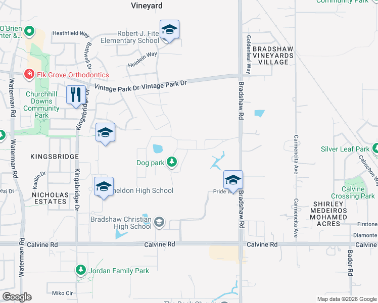 map of restaurants, bars, coffee shops, grocery stores, and more near 14 Loyal Drive in Sacramento
