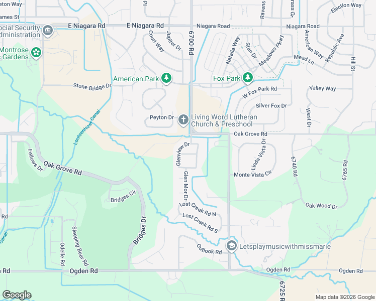 map of restaurants, bars, coffee shops, grocery stores, and more near 2505 Glenview Drive in Montrose