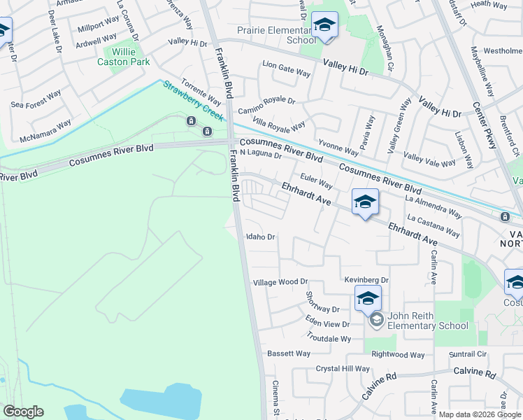 map of restaurants, bars, coffee shops, grocery stores, and more near 14 Tyndall Court in Sacramento