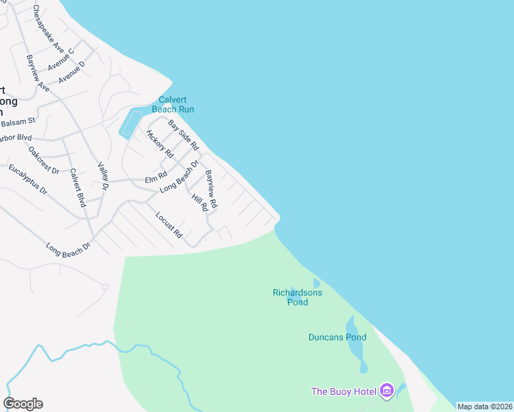 map of restaurants, bars, coffee shops, grocery stores, and more near 6579 Long Beach Dr in Calvert Beach-Long Beach