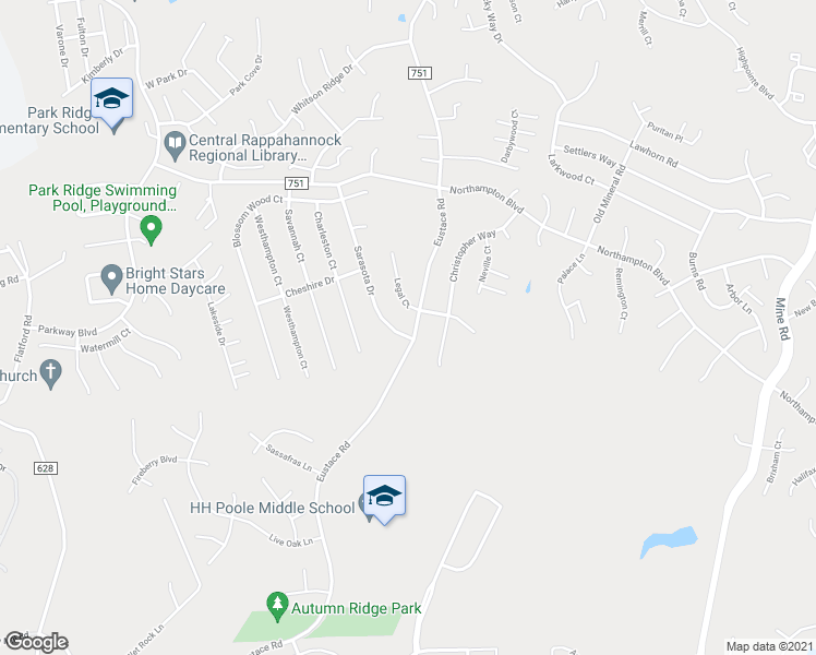 map of restaurants, bars, coffee shops, grocery stores, and more near 38 Sarasota Drive in Stafford