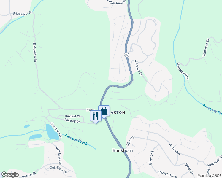 map of restaurants, bars, coffee shops, grocery stores, and more near 26753 Columbia Drive in Pioneer