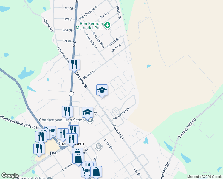 map of restaurants, bars, coffee shops, grocery stores, and more near 311 Fulkerson Drive in Charlestown