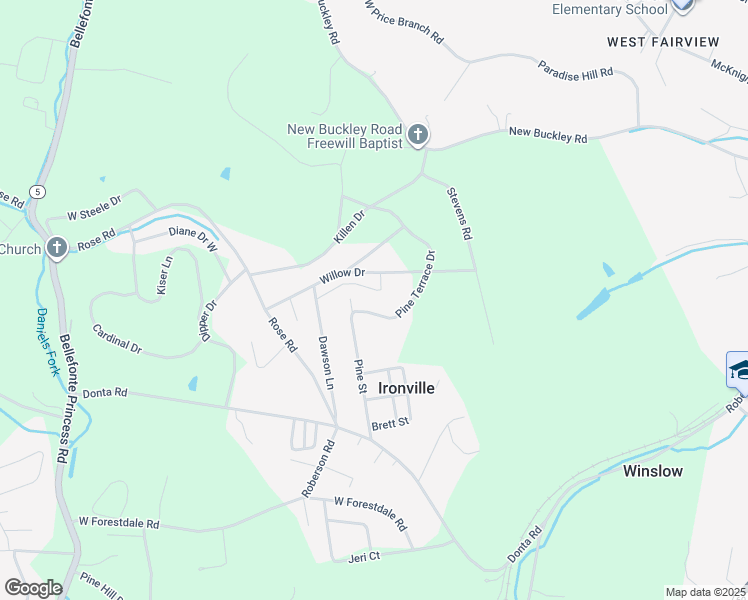 map of restaurants, bars, coffee shops, grocery stores, and more near Comfort Lane in Ashland