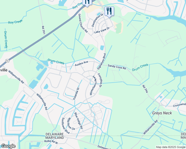 map of restaurants, bars, coffee shops, grocery stores, and more near 31568 Winterberry Parkway in Selbyville