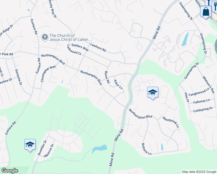 map of restaurants, bars, coffee shops, grocery stores, and more near 28 Burns Road in Stafford