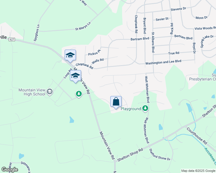 map of restaurants, bars, coffee shops, grocery stores, and more near 5 Blake Way in Stafford