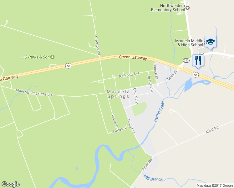 map of restaurants, bars, coffee shops, grocery stores, and more near in MARDELA