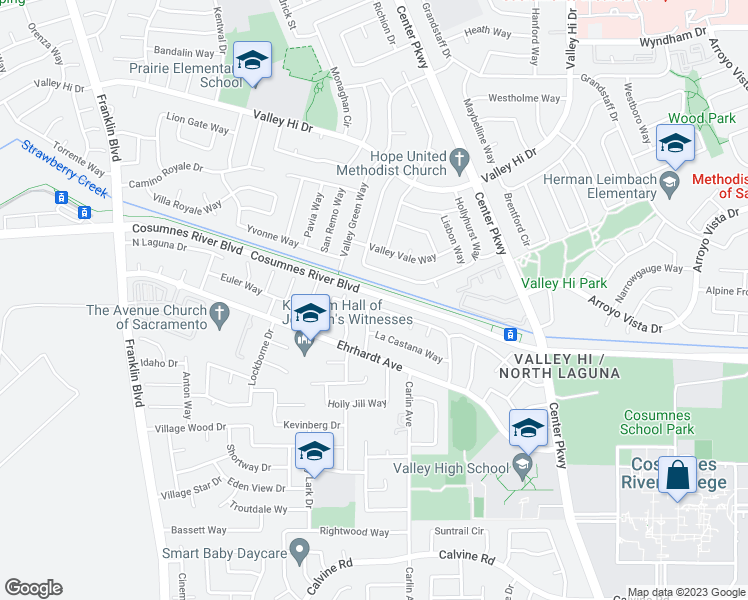 map of restaurants, bars, coffee shops, grocery stores, and more near 8157 La Almendra Way in Sacramento