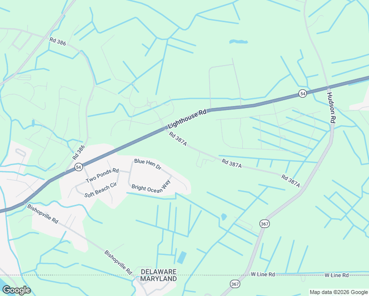 map of restaurants, bars, coffee shops, grocery stores, and more near 32130 Road 387A in Selbyville