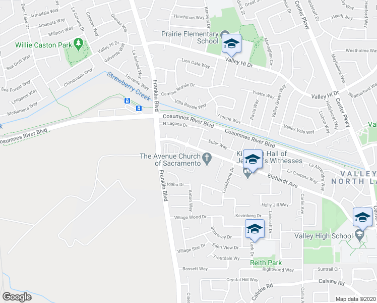 map of restaurants, bars, coffee shops, grocery stores, and more near 8218 Winterhead Lane in Sacramento