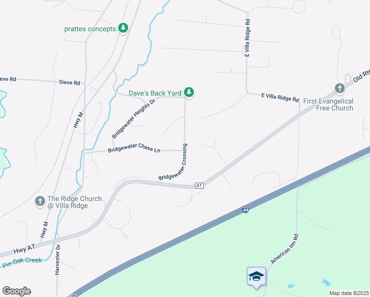 map of restaurants, bars, coffee shops, grocery stores, and more near 796 Bridgewater Crossing in Villa Ridge