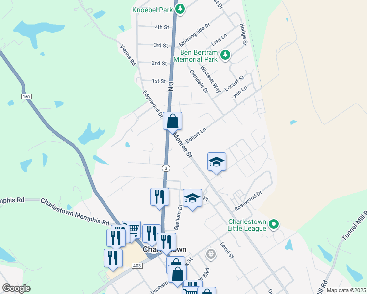 map of restaurants, bars, coffee shops, grocery stores, and more near 1250 Monroe Street in Charlestown