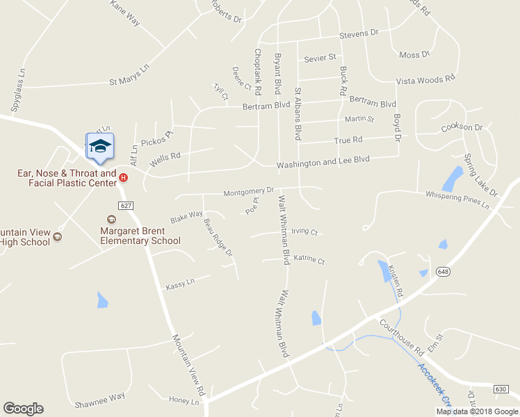 map of restaurants, bars, coffee shops, grocery stores, and more near 5 Poe Place in Stafford