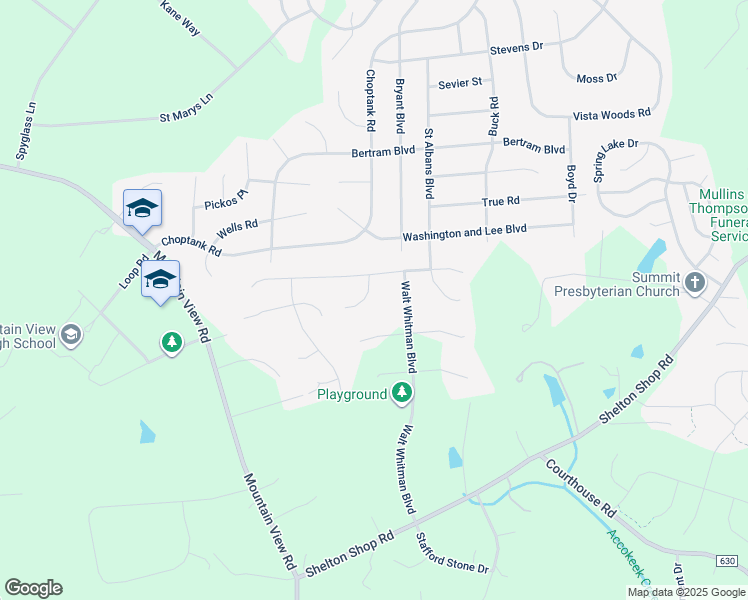 map of restaurants, bars, coffee shops, grocery stores, and more near 5 Poe Place in Stafford