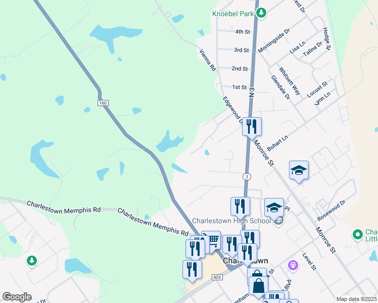 map of restaurants, bars, coffee shops, grocery stores, and more near 228 Maple Drive in Charlestown