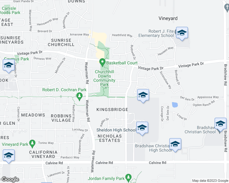 map of restaurants, bars, coffee shops, grocery stores, and more near 9339 Boscastle Way in Sacramento