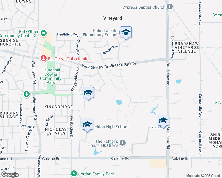 map of restaurants, bars, coffee shops, grocery stores, and more near 9529 Ringford Court in Sacramento
