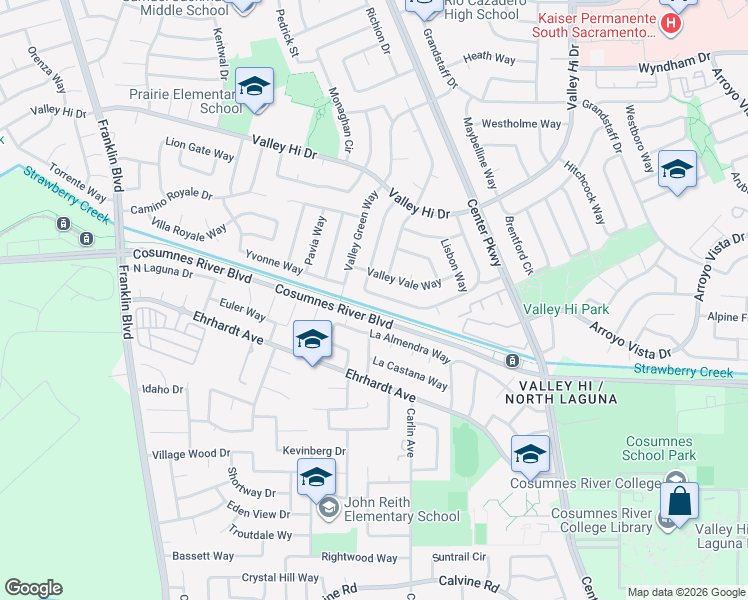 map of restaurants, bars, coffee shops, grocery stores, and more near 8157 La Almendra Way in Sacramento
