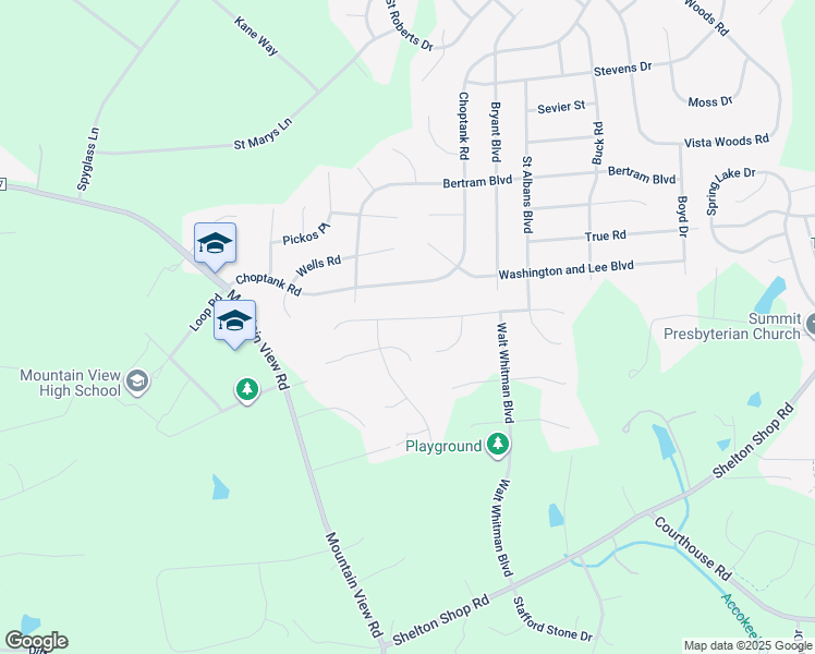 map of restaurants, bars, coffee shops, grocery stores, and more near 27 Montgomery Drive in Stafford