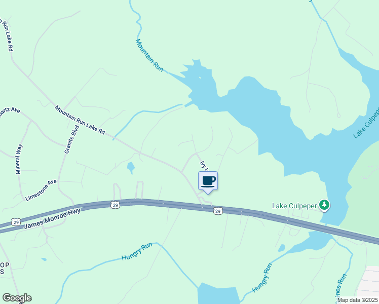 map of restaurants, bars, coffee shops, grocery stores, and more near 17412 Pelham View Drive in Culpeper