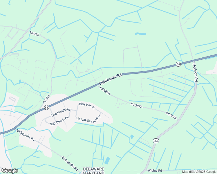 map of restaurants, bars, coffee shops, grocery stores, and more near 32126 Lighthouse Road in Selbyville