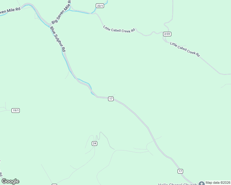 map of restaurants, bars, coffee shops, grocery stores, and more near 6969 Blue Sulphur Road in Ona