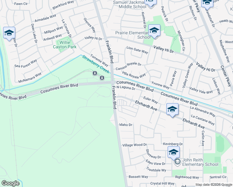 map of restaurants, bars, coffee shops, grocery stores, and more near 4806 North Laguna Drive in Sacramento