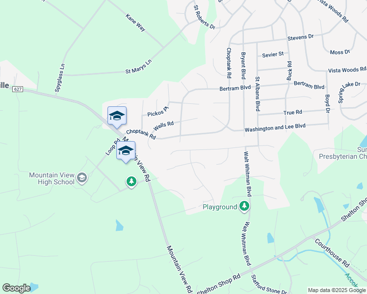 map of restaurants, bars, coffee shops, grocery stores, and more near 40 Montgomery Drive in Stafford