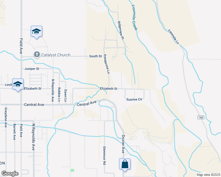 map of restaurants, bars, coffee shops, grocery stores, and more near 3129 Elizabeth Avenue in Cañon City