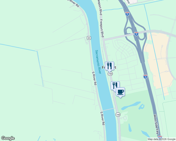 map of restaurants, bars, coffee shops, grocery stores, and more near 32852 South River Road in Clarksburg