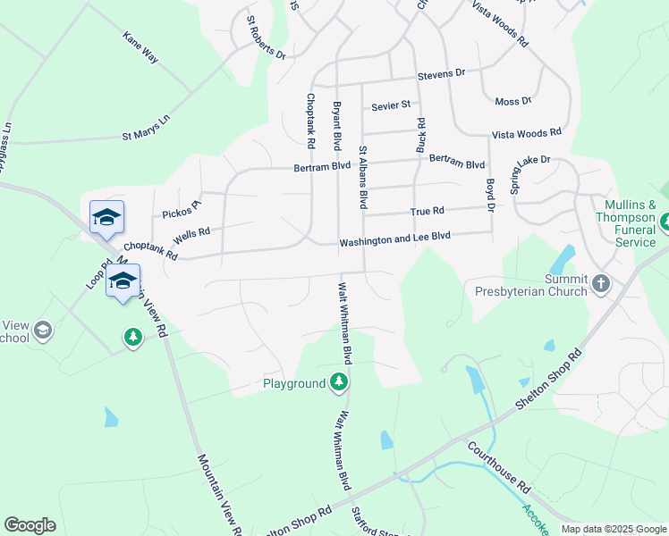 map of restaurants, bars, coffee shops, grocery stores, and more near 8 Montgomery Drive in Stafford