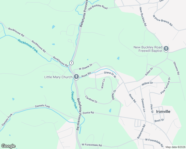 map of restaurants, bars, coffee shops, grocery stores, and more near Kiser Lane in Ashland