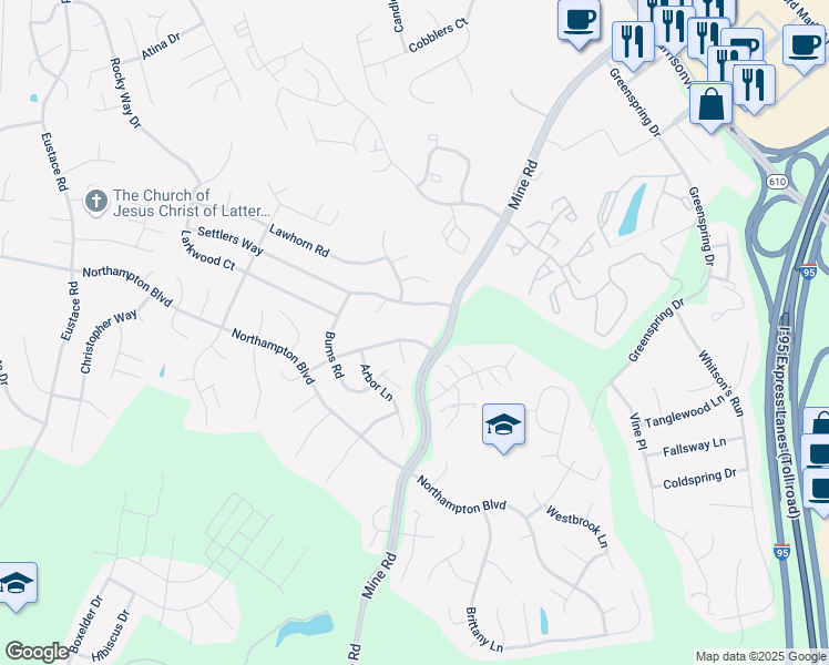 map of restaurants, bars, coffee shops, grocery stores, and more near 8 Cathedral Lane in Stafford