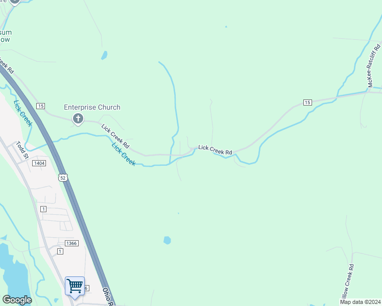map of restaurants, bars, coffee shops, grocery stores, and more near 1225 County Road 15 in South Point
