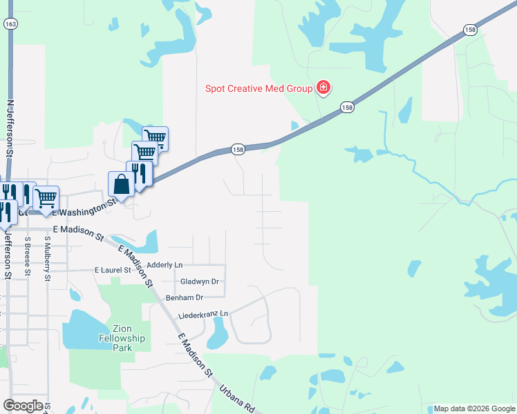 map of restaurants, bars, coffee shops, grocery stores, and more near 917 Bach Drive in Belleville